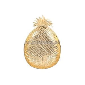 Pineapple Design Tray Metal Decorative Handmade Golden Pineapple Tray Jewelry <b>Display</b> Tray Fruit Serving - Product Image 1