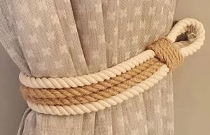 Abrazaderas para Cortinas Hechas a Mano con Cuerda de Yute y Algodón - Product Image 3