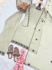 รักที่จะสวมใส่ด้ายผ้าจอร์เจียเทียมดูสง่างามและสวยงานปักผ้าอินเดียแบบดั้งเดิมสีสดใสสำหรับเด็กผู้หญิง - Product Image 5