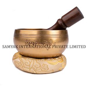 Top vente lune Logo sculpté métal artisanat bol chantant coffret cadeau propre gravé bol coussin attaquant pour la décoration de la maison prière - Product Image 4