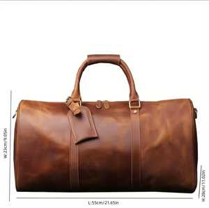 Bolsa de lona de cuero con correa extraíble 2025 Durable y elegante para viajes de negocios y bolsas de uso diario - Product Image 3