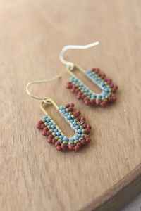 Boho ต่างหูลูกปัดด้วยการออกแบบสีฟ้าครามแอนดี้ cascading Fringe, เครื่องประดับของขวัญที่ไม่ซ้ำกัน - Product Image 3