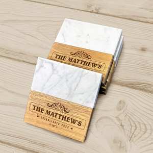 Posavasos de madera de mango cuadrado de la mejor calidad, posavasos de madera natural minimalista para interiores de casas modernas y posavasos de piedra - Product Image 4