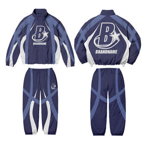 OEM Custom Windbreaker Suit Two Piece Set Zip up <b>Jacket</b> Sweatsuit Nylon Zipper Tracksuit Windbreaker Track Suit - Product Image 4