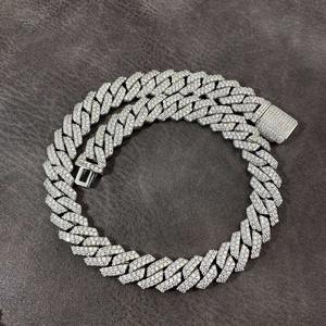 Collier de luxe chaîne cubaine Iced Out en or blanc, or jaune, or rose 14K 18K avec diamants Moissanite, style Hip Hop, le plus populaire de 2025 - Product Image 2