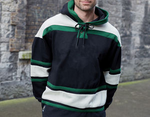 Sudaderas con capucha de hockey de lana de invierno hechas a medida con bordado de sarga de aparejos de alta calidad y mezcla de algodón con cordones 220g para hombres adultos - Product Image 1