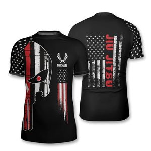 Camiseta Rashguard de manga corta Unisex, alta compresión elástica, impresión por sublimación antidecoloración, duradera para surf de artes marciales - Product Image 4