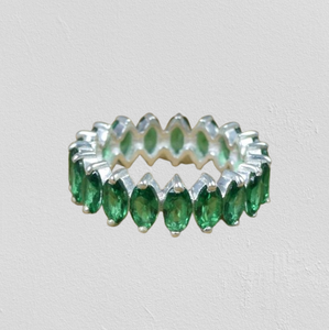 925 <b>Sterling</b> <b>Silver</b> Indian Best Quality Emerald Jewelry Handmade <b>Spinner</b> <b>Ring</b> Natural Gemstone Solid 925 Stamped <b>Ring</b> Jewelry - Product Image 1