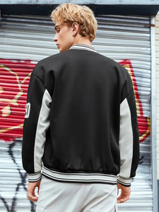 New Best Quality Custom Made Adult Youth Baseball Letterman Chicago Canvas Varsity Jacket Front Breathable <b>Fleece</b> Lining for Men - Product Image 5