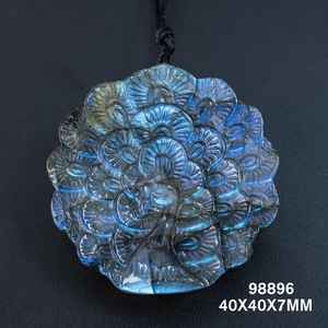 Colgante Vintage de Plata de Ley Chapado en Oro, Colgante de Labradorita, Diseño de Pavo Real, Piedras Preciosas Naturales, Compromiso, Joyería Llamativa - Product Image 5