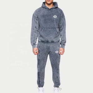 2024 hommes qualité supérieure lavage à l'acide survêtement Slim Fit Hip Hop Style Logo personnalisé respirant polaire hiver décontracté nouveau Style - Product Image 1