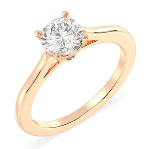 Anillo de Compromiso REYES Hecho a Medida en Oro Rosa de 14K/18K con Diamante Cultivado en Laboratorio de 1 Quilate, Corte Brillante Redondo, Joyería Fina para Mujer - Product Image 2