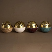 Brûleur d'encens arabe en marbre et métal de qualité luxueuse nouveauté diffuseur d'aromathérapie de parfum de maison