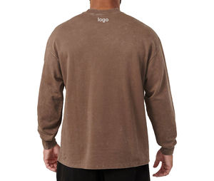 Sudadera con Capucha para Hombre, Estilo Lavado Ácido, 100% Algodón, Logotipo Personalizado Bordado, Tela de Felpa, Talla Estadounidense, Ropa Deportiva para Gimnasio - Product Image 3