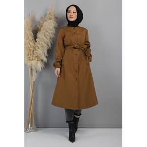 Gabardina Casual Vintage para Mujer, con Botones y Cinturón, Impermeable, Tejido de Punto, Relleno de Algodón, Decoración Estampada, Suave, para Otoño e Invierno - Product Image 3