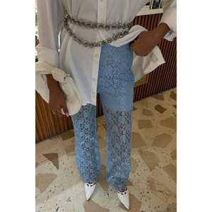 Pantalones de Cintura Alta con Corte Acampanado, Transpirables, Forrados y con Encaje-0081 - Product Image 3