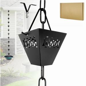 Elegante Cadena de lluvia de taza de flor de plata para un hermoso flujo de agua Metal duradero para jardín al aire libre y decoración del hogar - Product Image 6