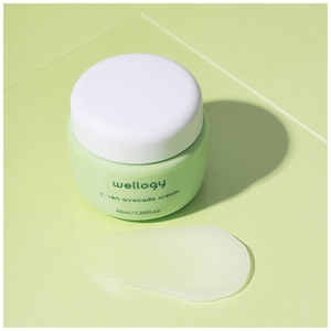 WELLOGY Lotion végétalienne pour le visage Crème verte d'avocat à la niacinamide Cosmétiques coréens certifiés Ingrédients apaisants pour la peau - Product Image 1