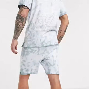 Ensemble T-shirt et short imprimé pour homme, coupe slim, 100% coton respirant, décontracté pour l'été - Product Image 4