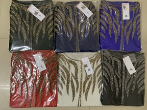 Occasions spéciales Veste abaya islamique perlée à la main pour femmes Décor d'appliques courtes à paillettes pour les soirées Vacances Naturel - Product Image 5