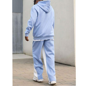 Survêtements lourds personnalisés unisexe 100% coton sweats à capuche baggy surdimensionnés et pantalons de survêtement à panneau latéral survêtements vierges personnalisés - Product Image 5