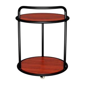 Chariot de service en bois marron chariot de bar pour la restauration à domicile hôtel restaurant cuisine chariot de service à vin et porte-verres - Product Image 2