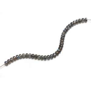 ลูกปัดหินอัญมณีลาบราดอไรต์เม็ดเรียบมีสีเทาปรับเทียบสีได้ - Product Image 4