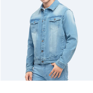 Veste matelassée en denim polyester/coton pour homme, décontractée, couleur unie, col montant, poche, fine, de haute qualité - Product Image 5