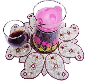 Glass <b>Beaded</b> Round <b>Placemat</b> for Dining Table Kitchen Wedding Christmas Decorations Family Gatherings and Parties - Product Image 6