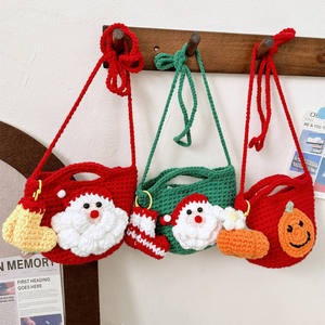 Sac seau en coton tissé au crochet fait main pour femme avec poignée souple, fermeture à bouton et doublure en polyester pour usage quotidien - Product Image 1