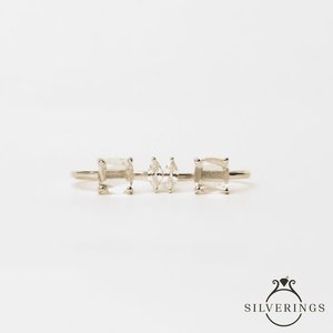 NOVAMART Fine Emerald-Cut Turquoise Cluster <b>Ring</b> in 925 Sterling <b>Silver</b>-Vintage <b>Adjustable</b> for Everyday Wear Wholesale Export - Product Image 5