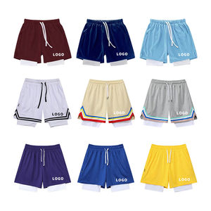 Custom Solid 5inch Mesh <b>Shorts</b> Pattern Double Layer Compression Liner Mesh Above <b>Knee</b> <b>Shorts</b> Drawstring Eco-Friendly Quick Dry - Product Image 5