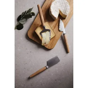 VINGA Retro Custom Merchandising <b>Cheese</b> Tools <b>Set</b> Elegant Vintage <b>Cheese</b> Board and Knife with Leather Strap - Product Image 2