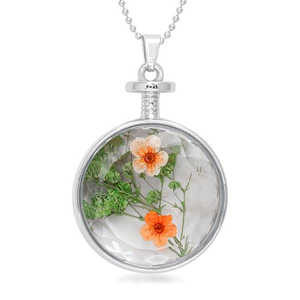 ห่วงโซ่ชุบทองลายดอกไม้สีส้ม1202421 urthn จี้เพชรรูปทรงเรขาคณิตเครื่องประดับไทเทเนียมสแตนเลสจำนวนคีย์รูปแบบ - Product Image 1