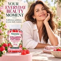 Gummies de collagène OEM Type 1 & 3 saveur fraise 120mg, complément beauté à base de pectine, 60 unités pour adultes