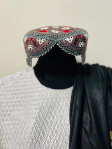 Gorro Tradicional Afgano Vintage, Hecho a Mano, Étnico Pashtun, con Encaje Formal, 100% Algodón, Ajustable - Product Image 6
