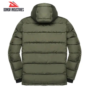 แจ็กเก็ตขนเป็ดแบบนุ่มสำหรับผู้ใหญ่ผ้าแคนวาสแบบระบายอากาศได้ทำด้วยมือปกเสื้อมีฮู้ดแฟชั่นไซส์ใหญ่พิเศษ - Product Image 3