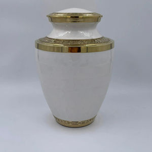 Pinceladas de oro y crema para adultos o recuerdo urna cenizas cremación urna ponderada funerario conmemorativo - Product Image 1