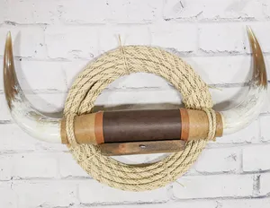 Cornes et paires de cornes montées pour la célébration de Noël naturelles Cornes de vache polies Taureau Décoration occidentale de l'Inde - Product Image 2