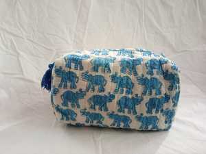 Pochette en coton à motif autruche faite à la main, petite trousse de toilette unisexe, fermeture éclair, imperméable, style bohème, rangement - Product Image 4