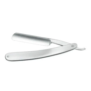 Maquinilla de afeitar de peluquero de borde recto de acero inoxidable, maquinilla de afeitar recta plegable, cuchillas reemplazables de un solo borde aptas para todos los dobles - Product Image 3