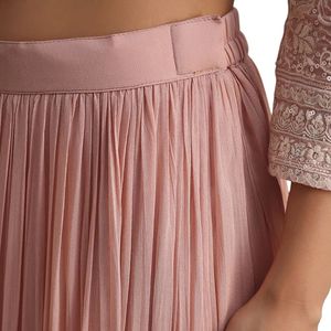 Pesca Lucknowi lavoro vestito Palazzo Kurta con Palazzo svasato e Resham Dupatta all'ingrosso donna abbigliamento etnico OEM fabbrica alla rinfusa - Product Image 6