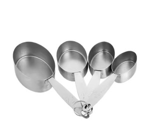 Ensemble de tasses à mesurer et de cuillères en acier inoxydable de conception classique poli or, outils et gadgets de cuisine - Product Image 6