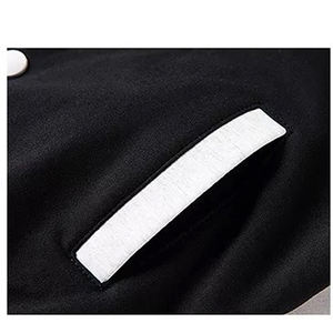 Veste de baseball universitaire en gros, style patchwork, col montant, 100% coton, épaisse, pour hommes, style lycée et université, en vrac - Product Image 3