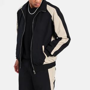 2025 Wholesale Custom Logo Zipup Jacket Men's Tracksuit Set With Side Panels | Blank <b>Nylon</b> Windbreaker Track Suit for Men - Product Image 4