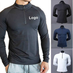 New Arrival Streetwear Stylish Slim Fit Zipper Casual Custom <b>Long</b> <b>Sleeve</b> Plain Men <b>Shirts</b> <b>Golf</b> Quarter 1/4 Zip - Product Image 2
