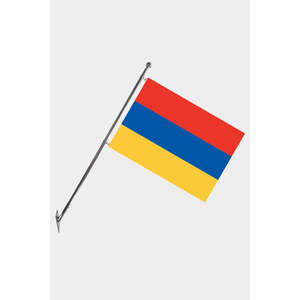Ensemble de mât de drapeau télescopique d'Arménie à fixation murale avec bannières et drapeaux en polyester imprimés numériquement - Product Image 1