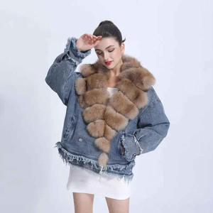 Ventes en gros de manteaux et vestes en jean pour femmes, nouvelle mode, multicolores, boutonnés, grandes tailles, hiver 2026, vestes en jean personnalisées - Product Image 1