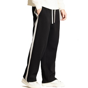 Pantalones de hombre, ropa de calle con logotipo personalizado, pantalones de chándal de algodón en blanco, pantalones Cargo con cordón para hombre, algodón a rayas laterales - Product Image 1