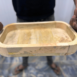 จานไม้อาเคเซียขัดเสิร์ฟอาหารว่างจานที่ชาร์จสำหรับห้องครัวบ้านชุดอาหารไม้สำหรับงานแต่งงานแคมป์ปิ้ง - Product Image 1